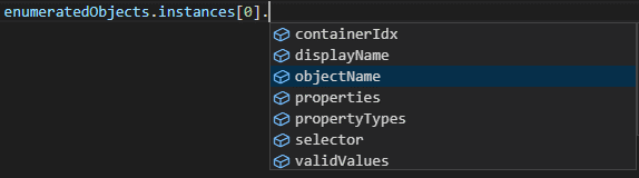 Power BI custom visual enumeratedObjects properties