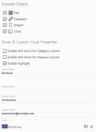 Export from Charticulator to Power BI properties