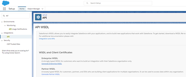 Generate the Salesforce Partner API WSDL file