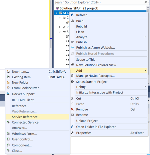 Add a service reference for a WSDL file in Visual Studio